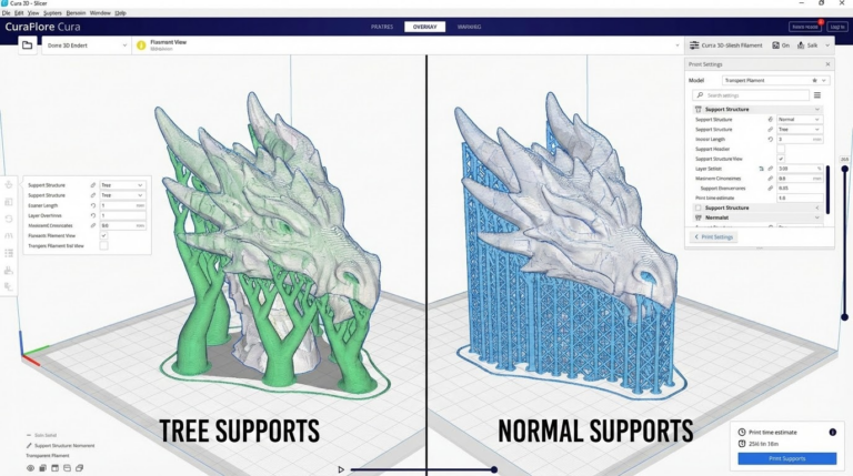 Tree Supports vs Normal Supports in Cura: Complete Comparison