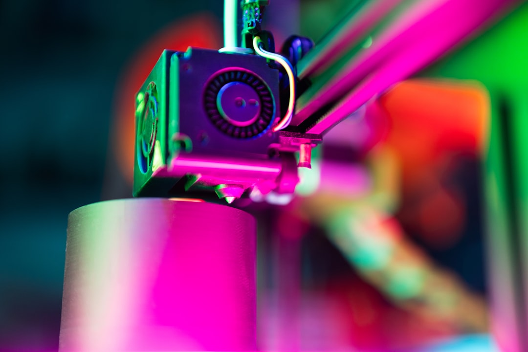 Close-up view of a 3D printer extruder mechanism