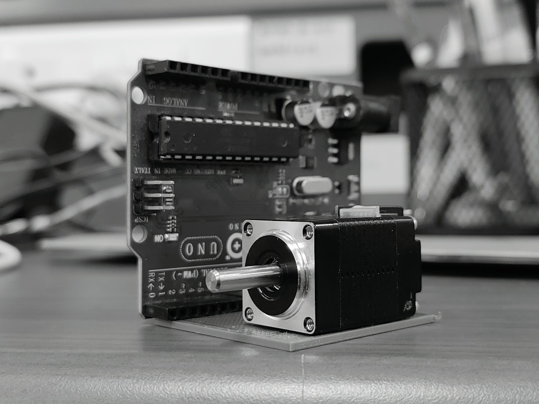 Stepper motor electronics close-up