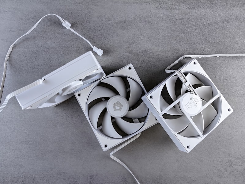 Close-up of 3D printer cooling fan assembly