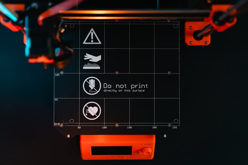 3D printer mechanical components close-up view