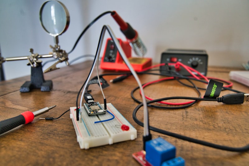 Soldering iron being used for precision work