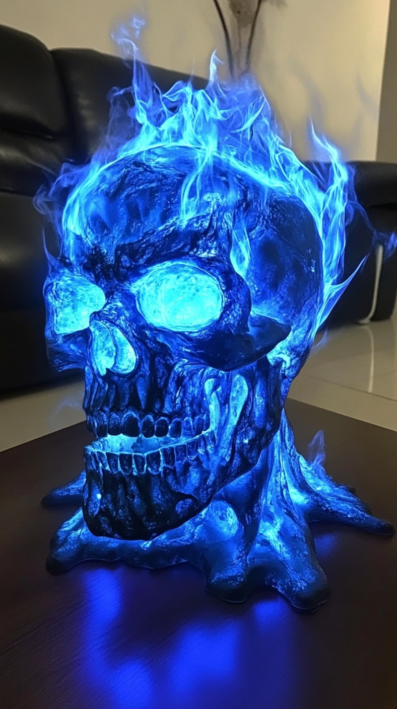 Phosphorescent glowing objects in darkness