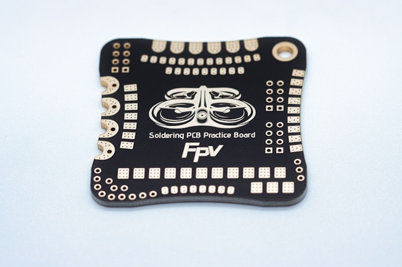 Drone parts assembled on workbench