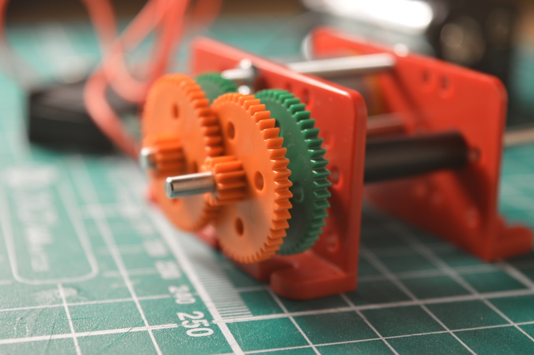 3D printer extruder gear mechanism close-up