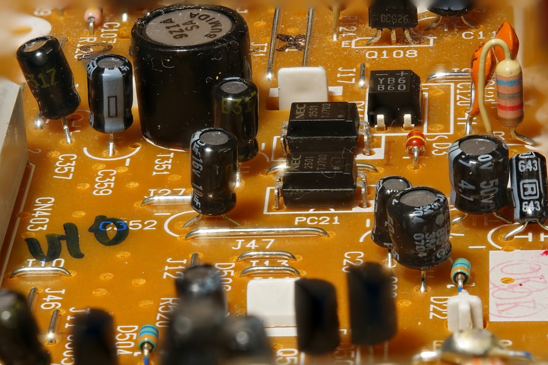 Circuit board and electronic components close-up