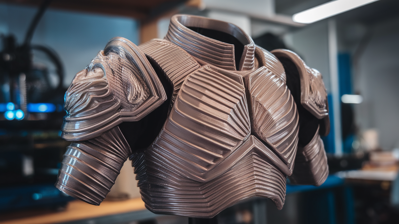 3d printer for cosplay armor - finished print closeup
