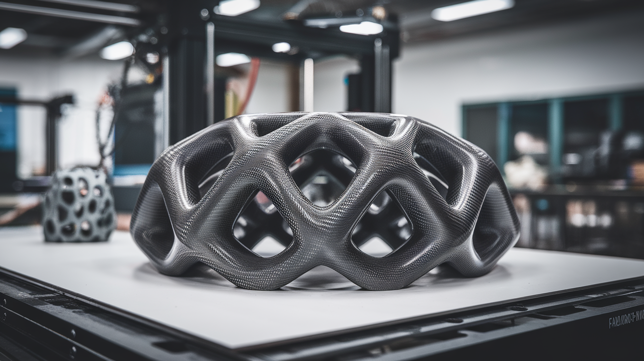 carbon fiber printing - finished print closeup