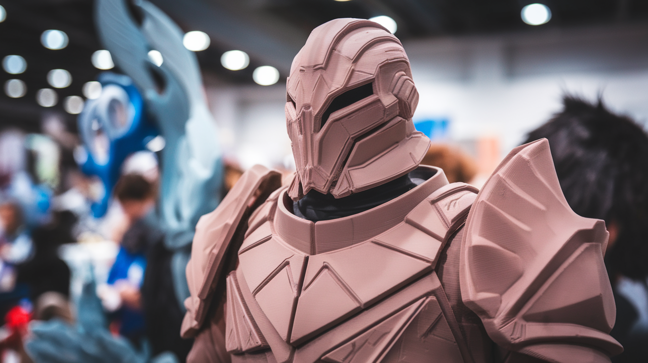 cosplay armor PLA vs PETG durability convention day - finished print closeup