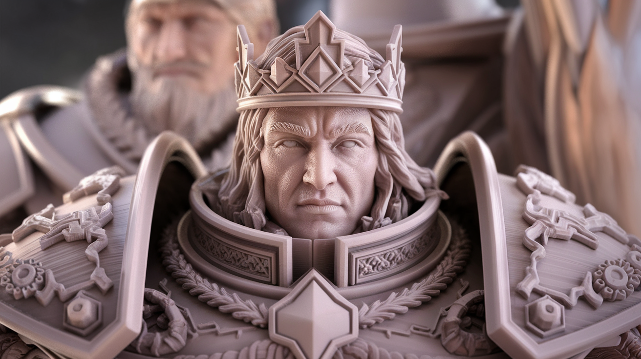 optimal 3d print density for fine-featured faces miniatures - finished print closeup