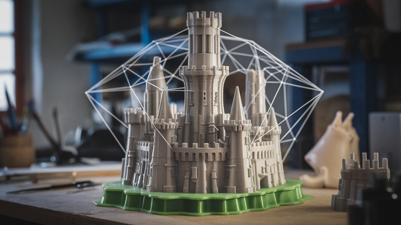 pla stringing despite retraction enabled - finished print closeup