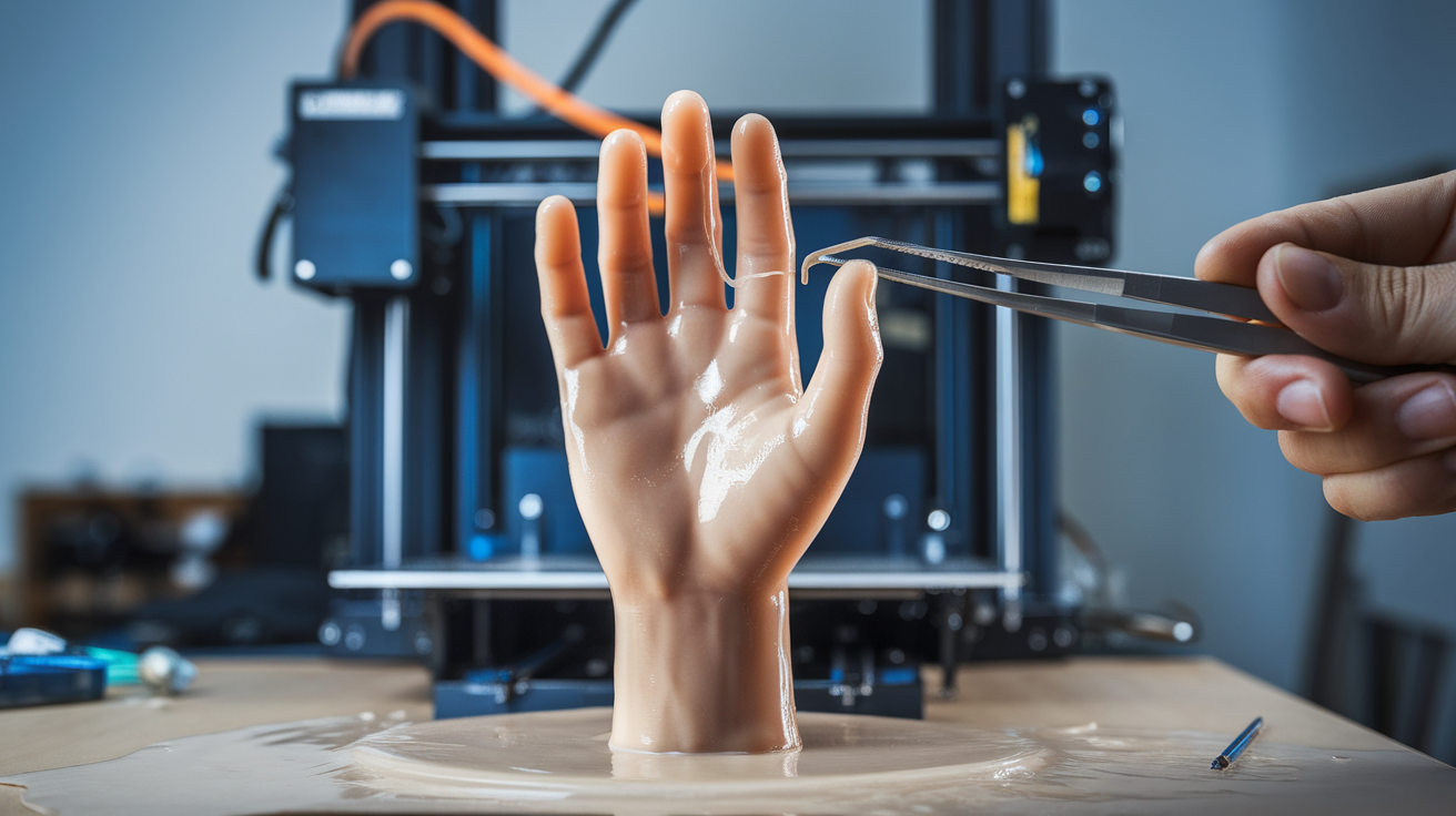 wet filament - finished print closeup