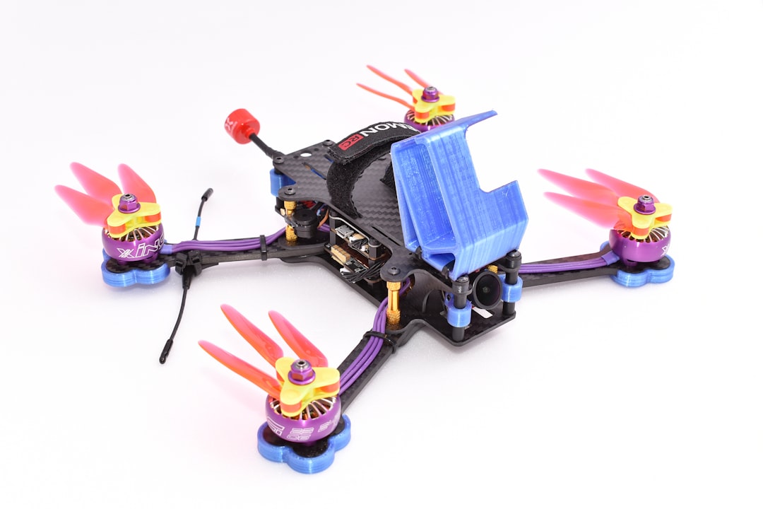 3d printed drone frame TPU flexible damping landing gear - filament spool closeup