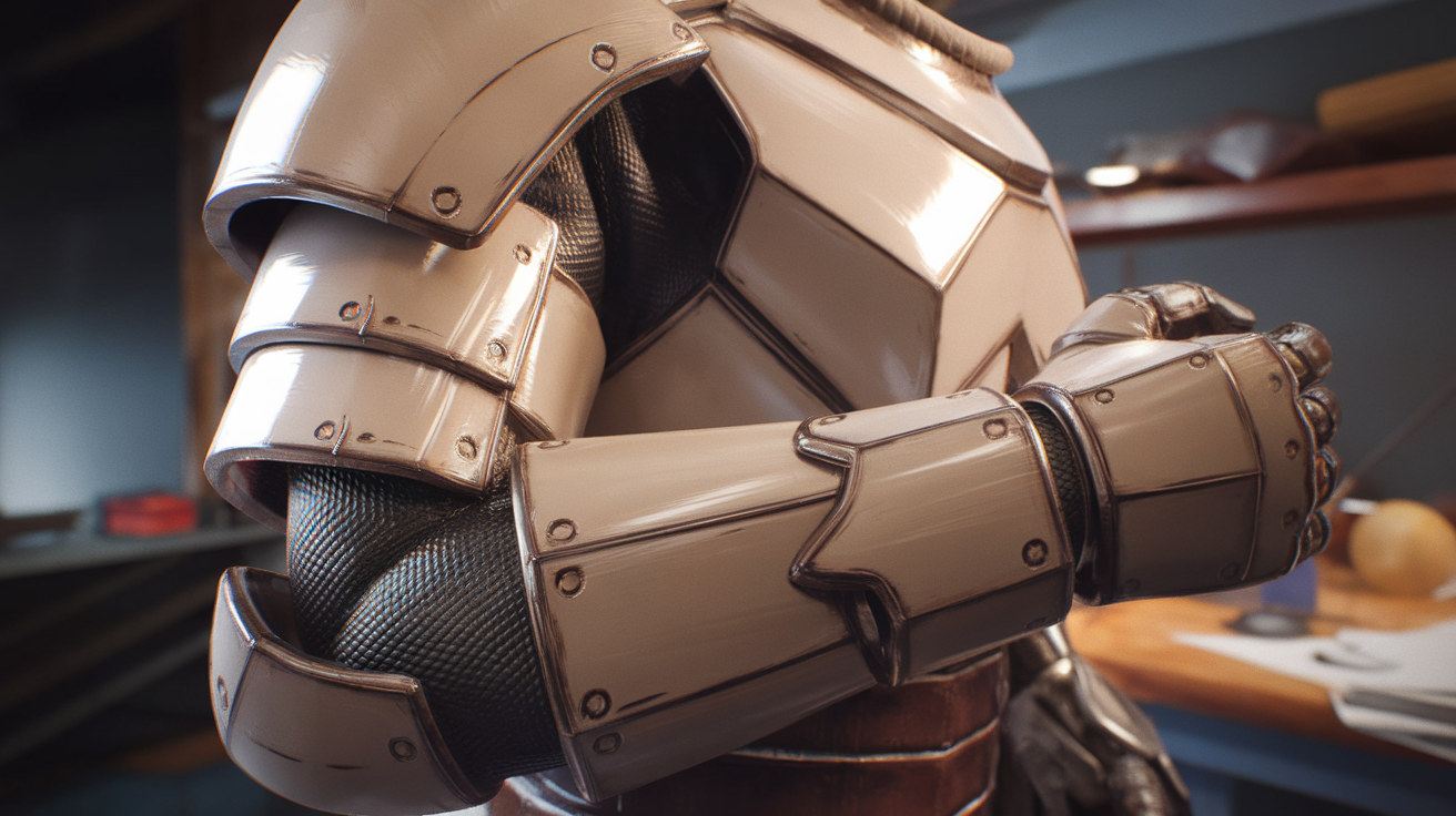 3d printing cosplay armor modular pauldron gauntlet snap fit - finished print closeup
