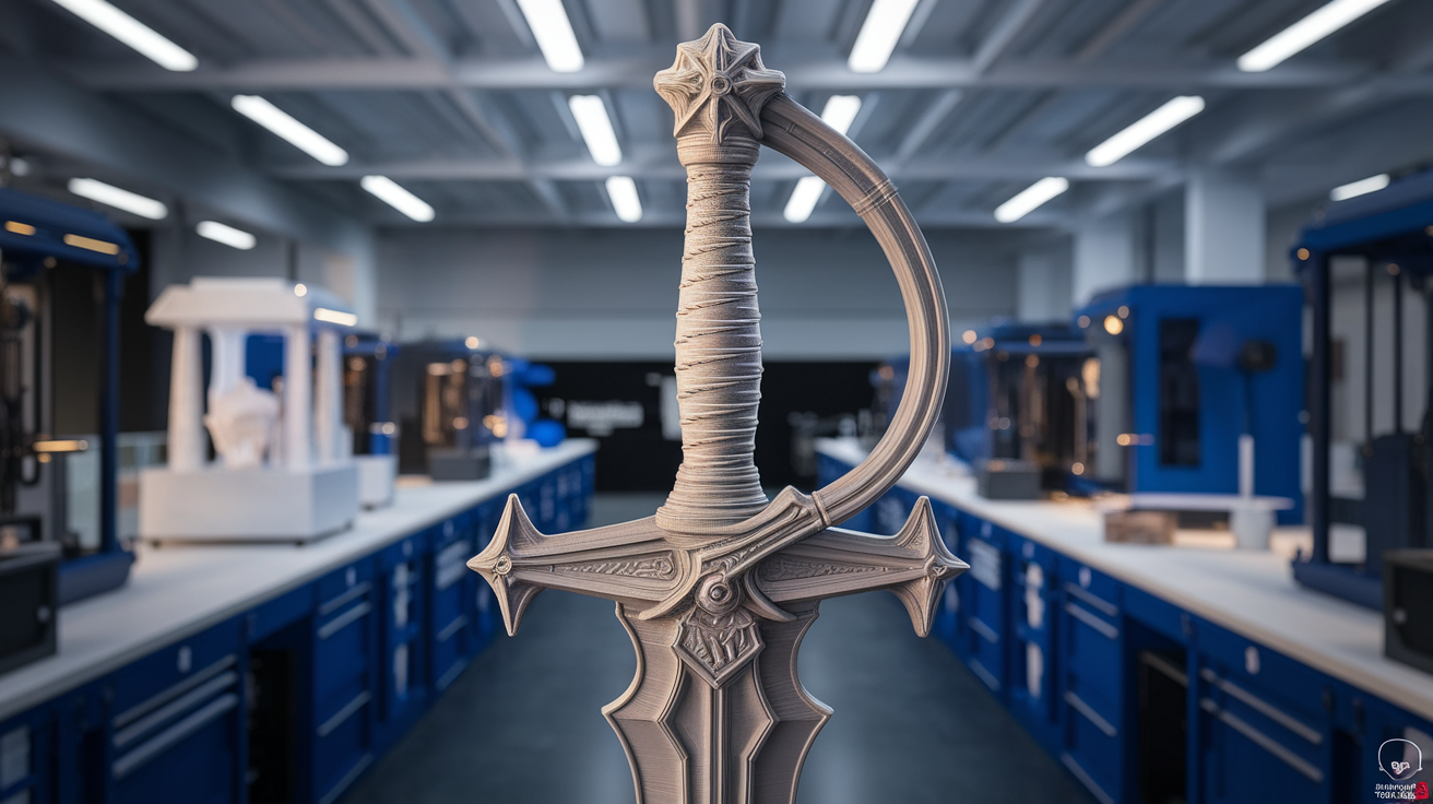 3d printing cosplay weapons convention safety - finished print closeup