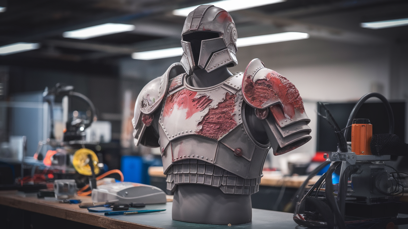 cosplay 3d printed armor weathering battle damage paint techniques 2026 - hardware detail