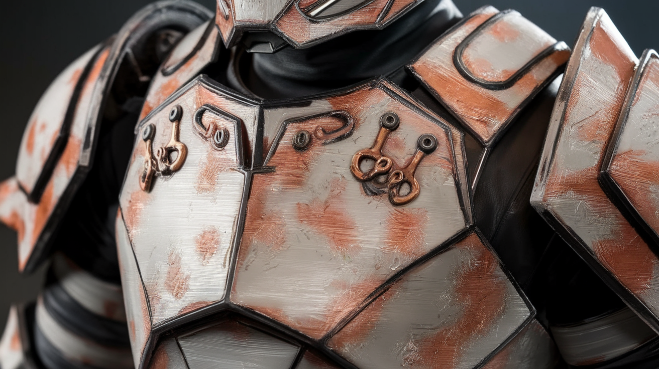 cosplay armor finishing primer bondo sanding paint weathering technique - hardware detail