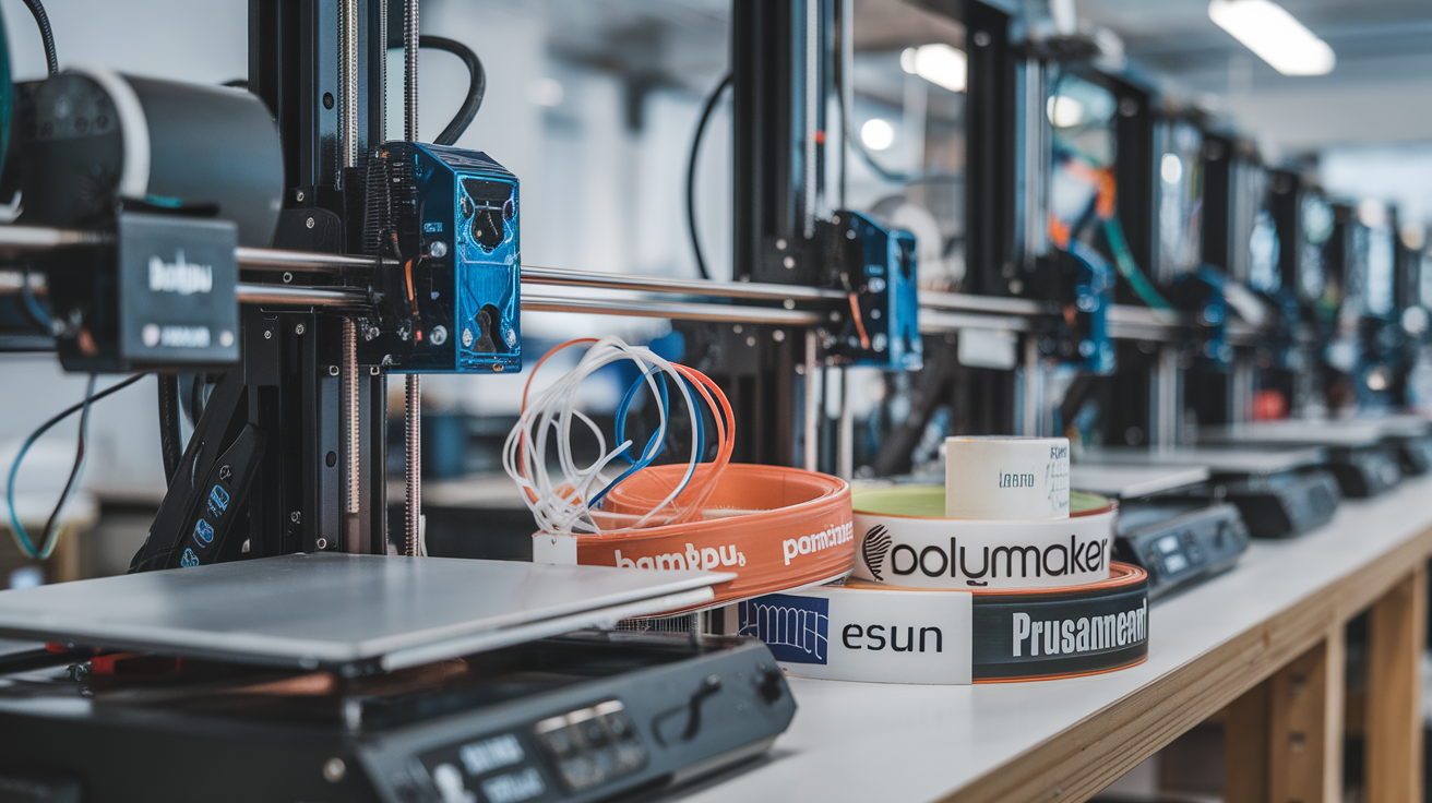 matte pla filament brand showdown surface finish bambu polymaker prusament esun 2026 - hardware detail